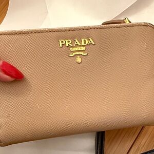 Prada Women's Beige Leather Wallet authentic